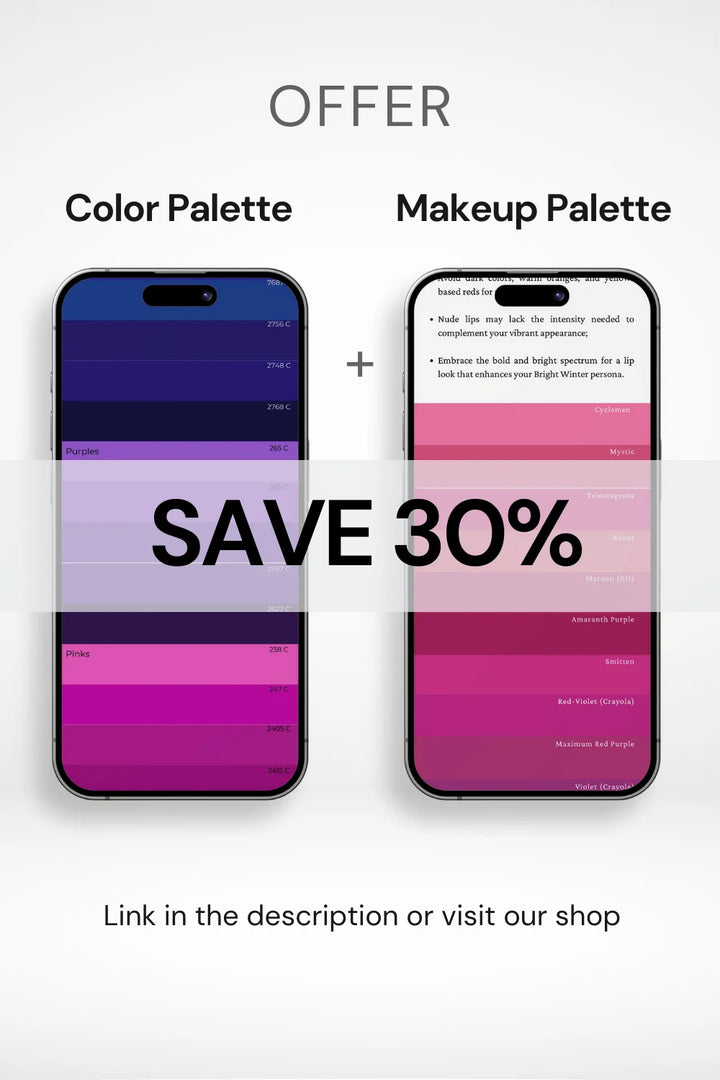 Offer: 30% off on color & makeup palettes. 'SAVE 30%' in bold.