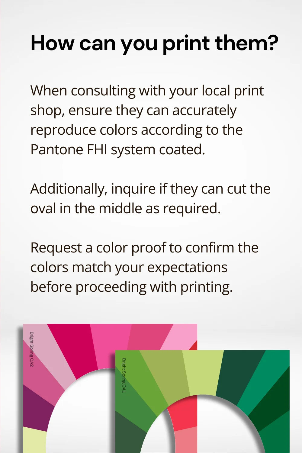 Printing tips for the Color Analysis Printable Face Frames Kit, with two frame examples at the bottom.