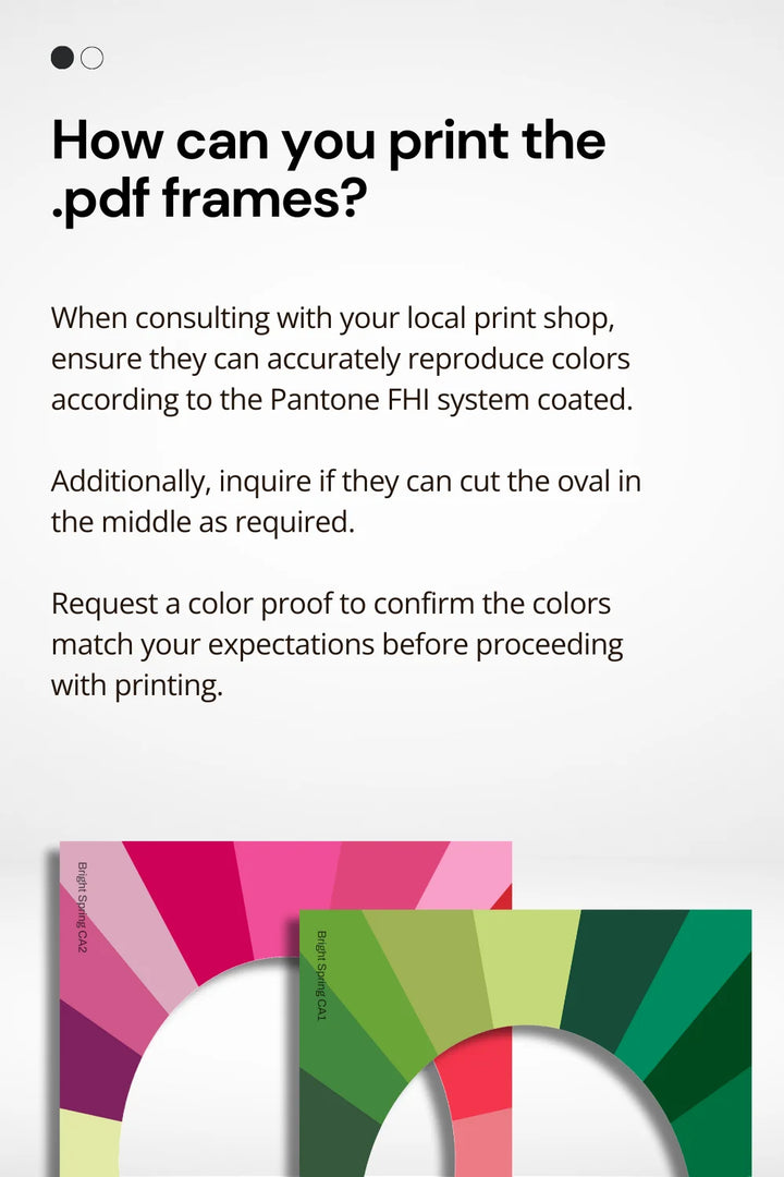 Tips about how to print the color analysis frames.