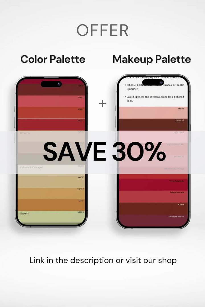 Offer: 30% off on color & makeup palettes. 'SAVE 30%' in bold.