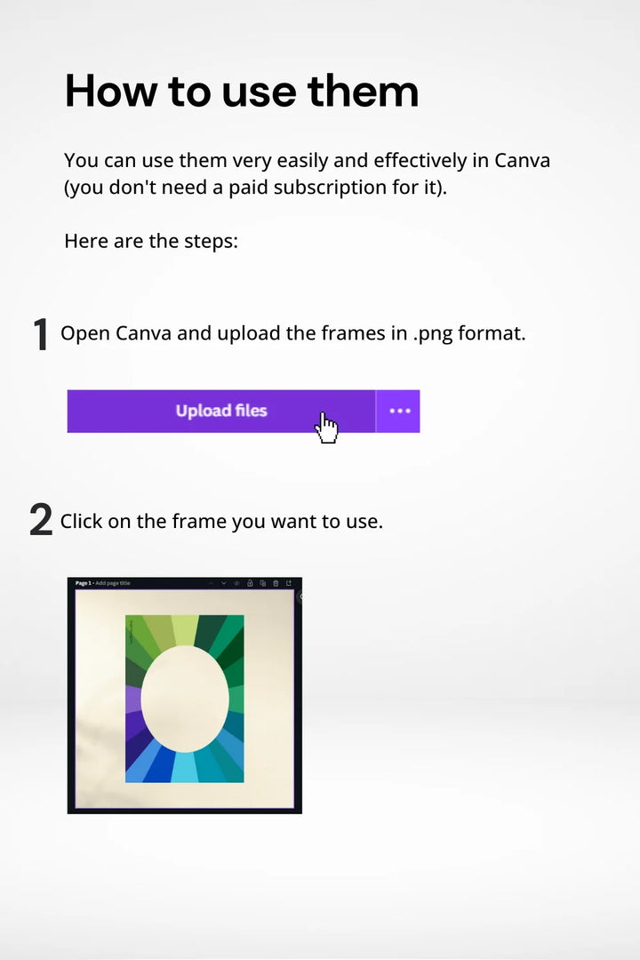 Color Analysis Kit: How to Use - Step 1: Open Canva and Upload File, Step 2: Click on Desired Frame