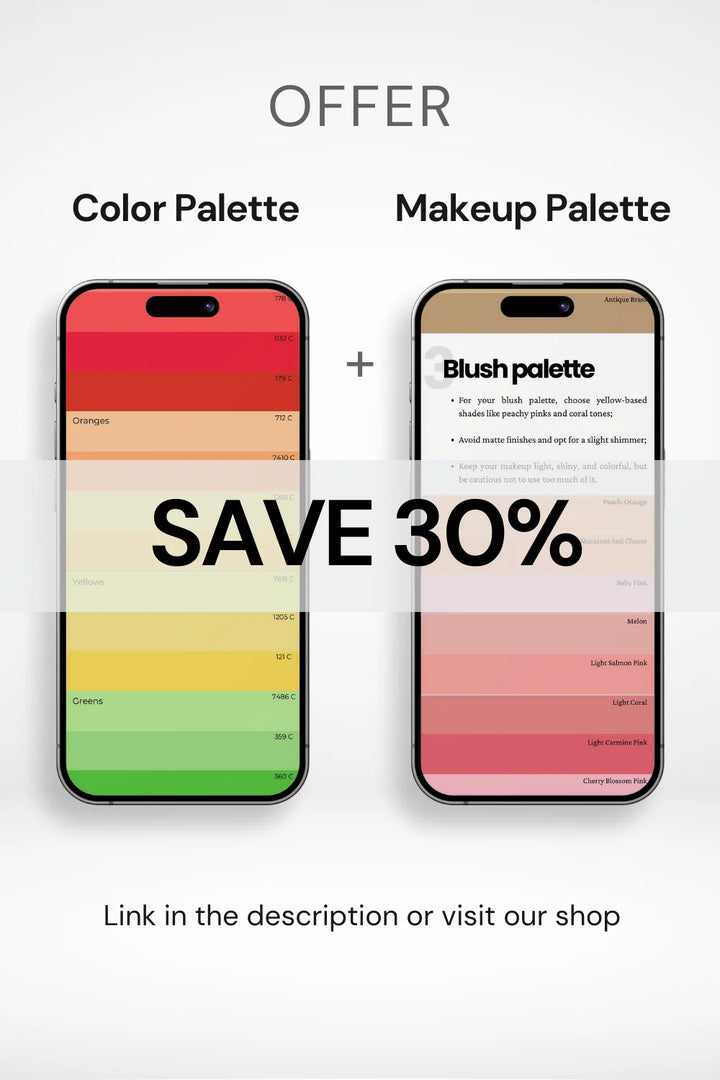 Offer: 30% off on color & makeup palettes. 'SAVE 30%' in bold.