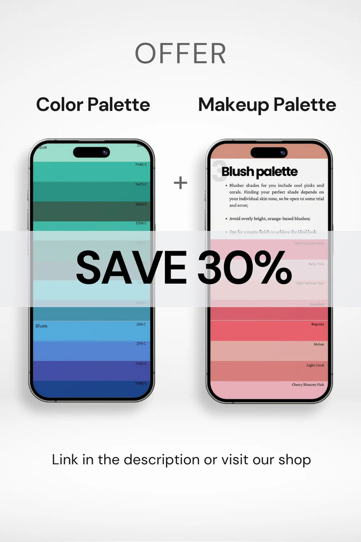 Offer: 30% off on color & makeup palettes. 'SAVE 30%' in bold.