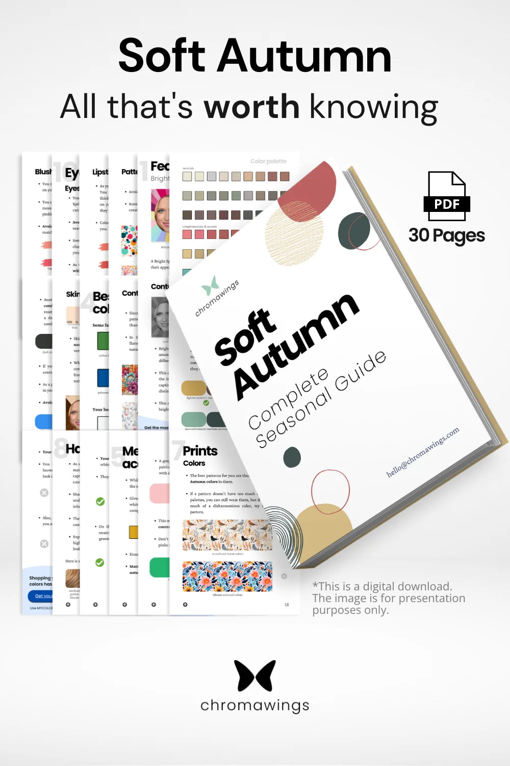 Soft Autumn Seasonal Guide: Pages displayed with bold title and subtitle 'All that's worth knowing'.