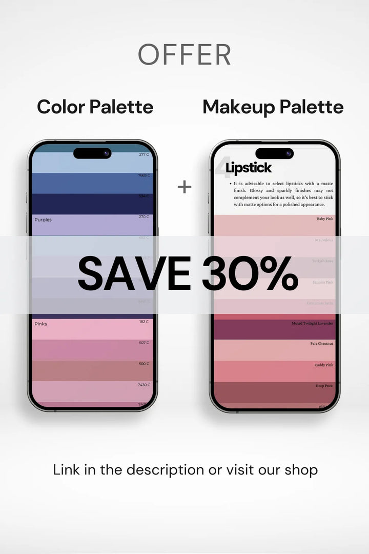 Offer: 30% off on color & makeup palettes. 'SAVE 30%' in bold.