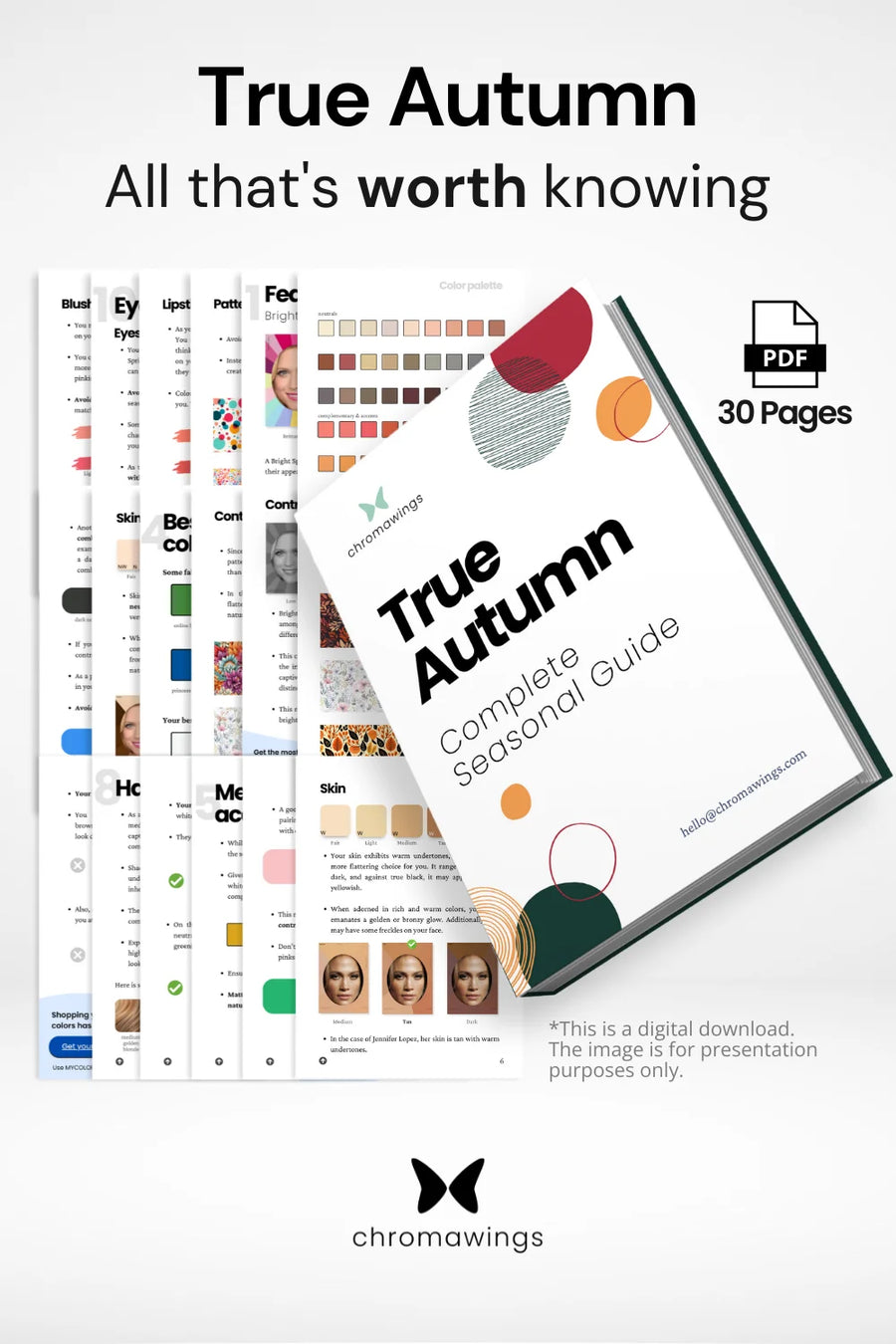 True Autumn Seasonal Guide: Pages displayed with bold title and subtitle 'All that's worth knowing'.