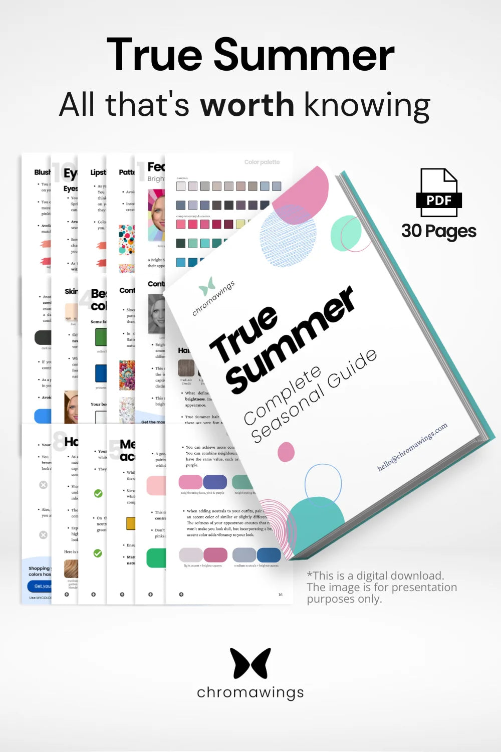 True Summer Seasonal Guide: Pages displayed with bold title and subtitle 'All that's worth knowing'.