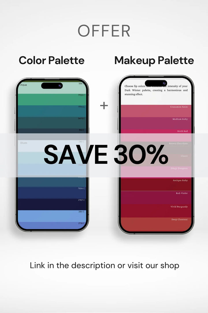 Offer: 30% off on color & makeup palettes. 'SAVE 30%' in bold.