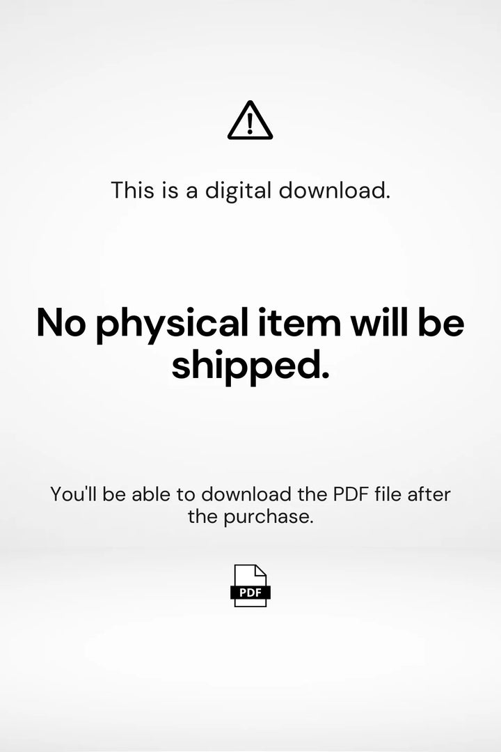 Digital download only, no physical items shipped.